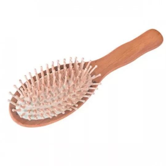 Brosse à cheveux avec picots en bois